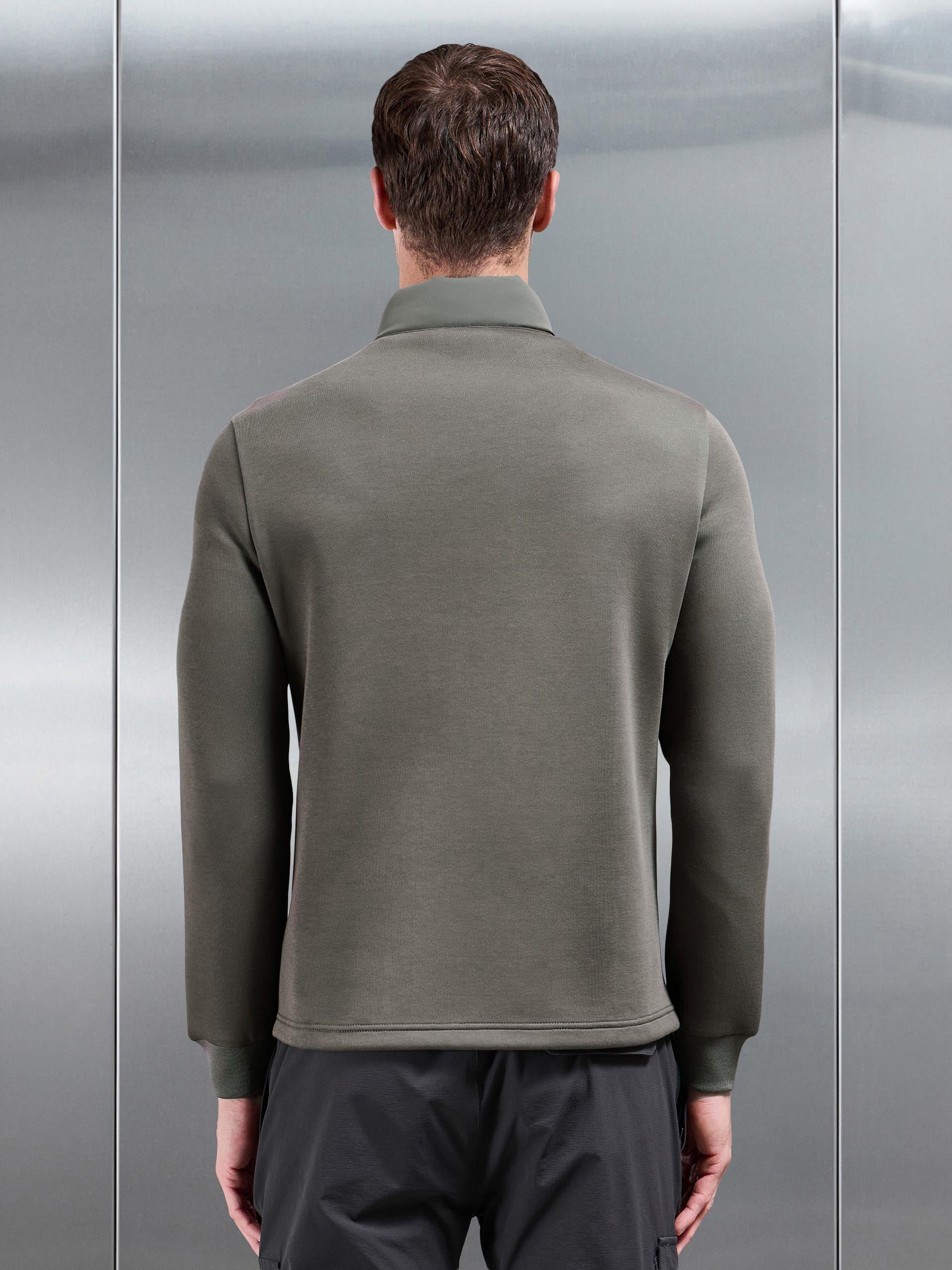 Hybrid Technical Puffer Jacket in Olive