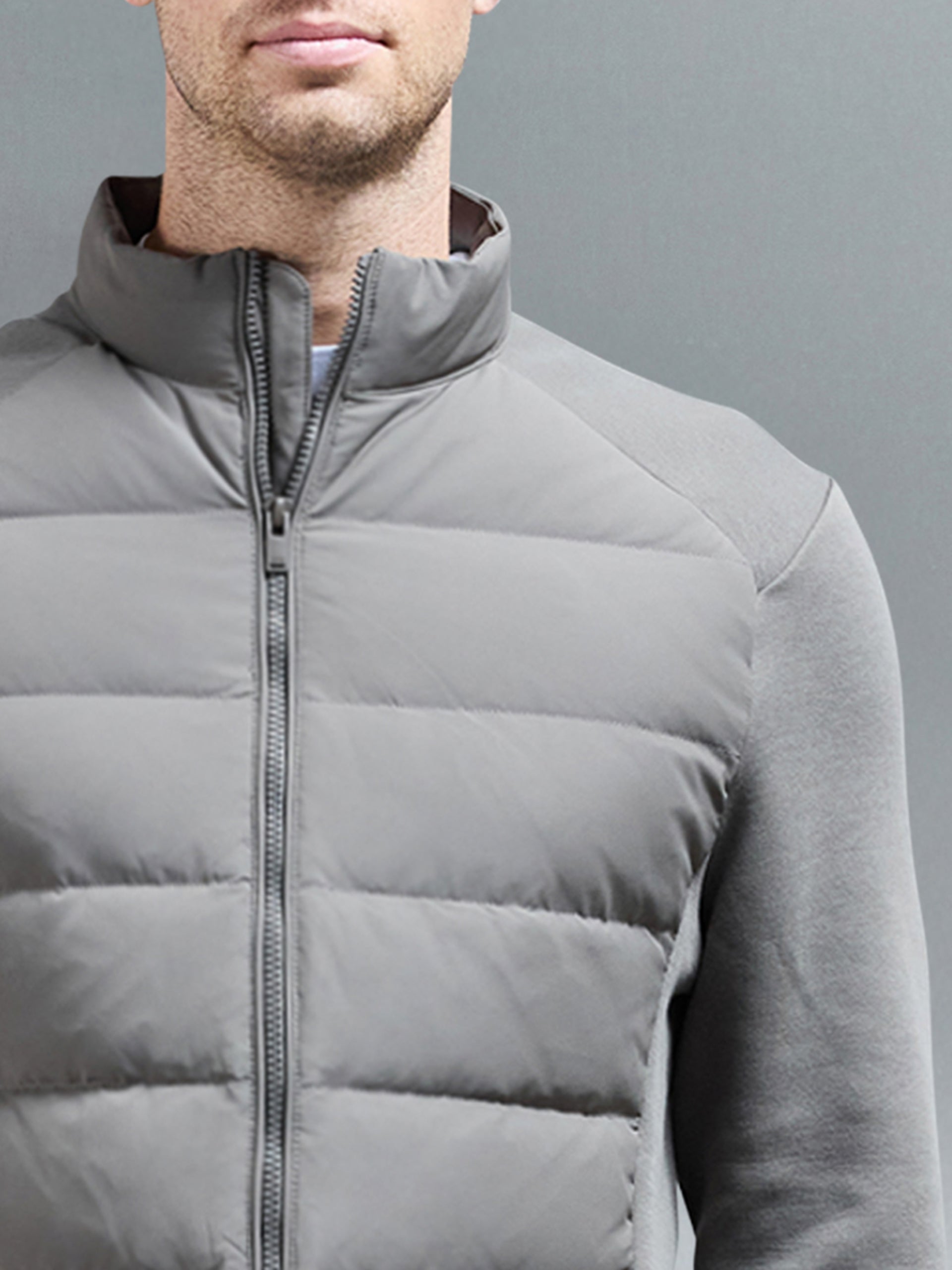 Hybrid Technical Puffer Jacket in Olive