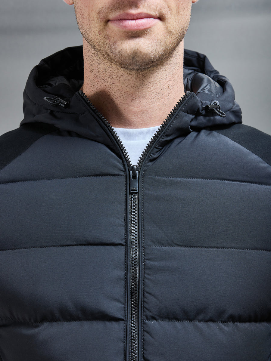 Arne Hybrid Technical Puffer Windbreaker Black Image 1