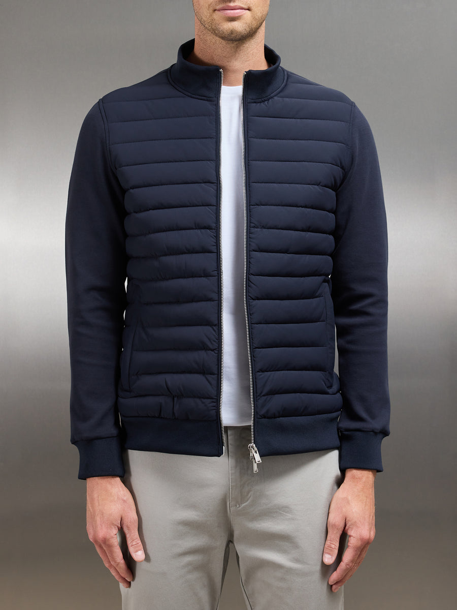 Hybrid Quilted Jacket in Navy