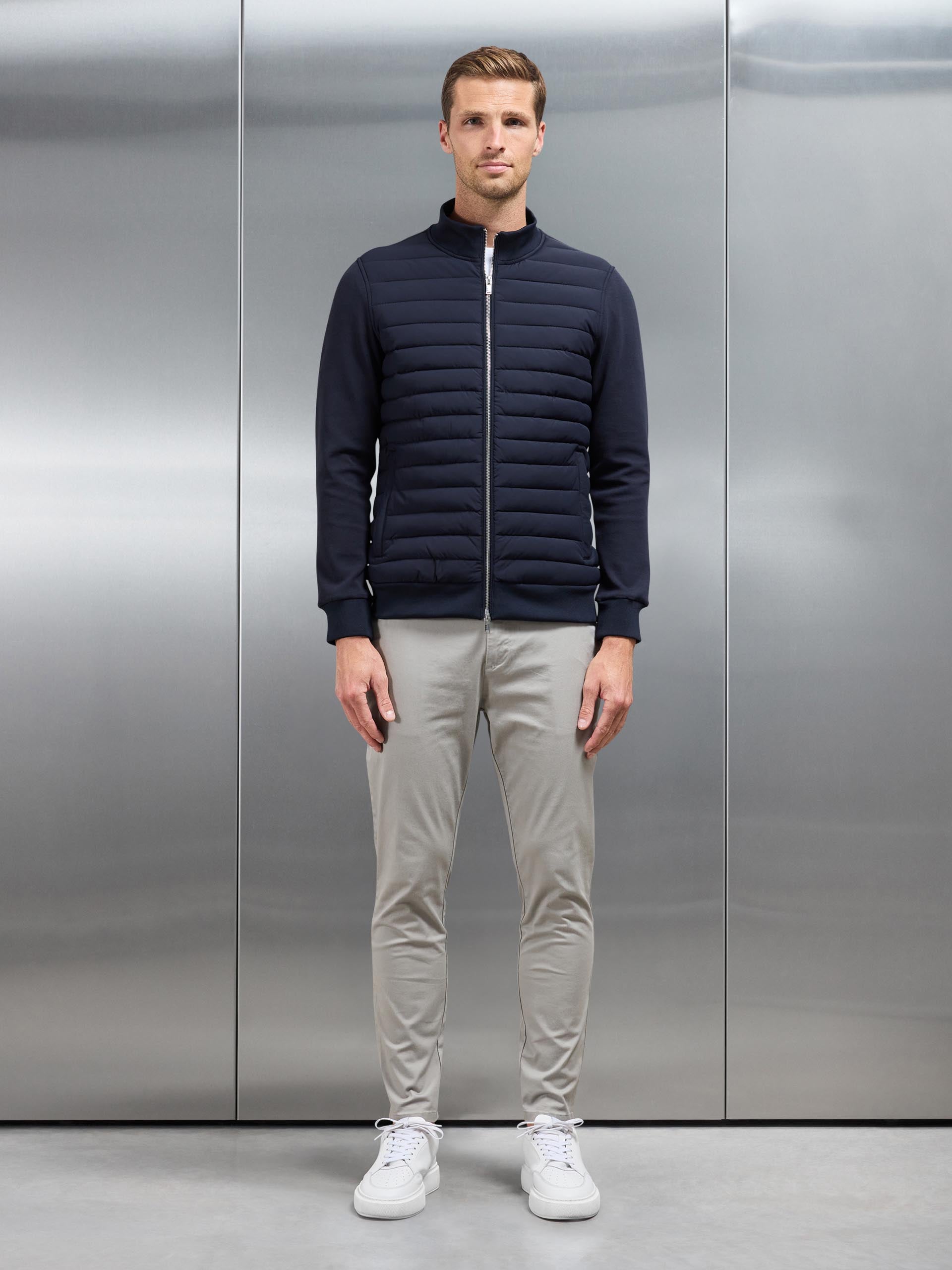 Hybrid Quilted Jacket in Navy