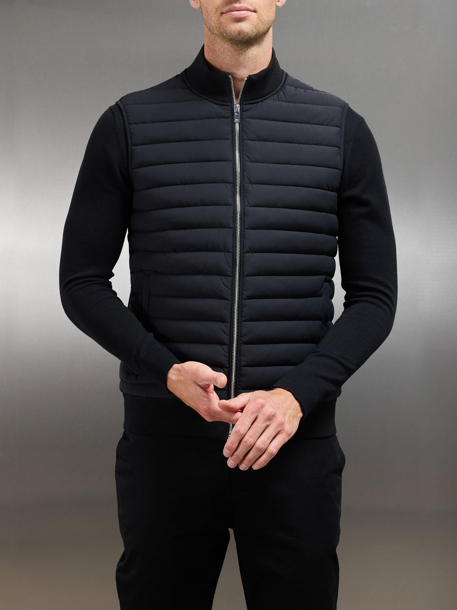 Hybrid Quilted Gilet in Black