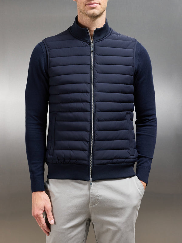 Hybrid Quilted Gilet in Navy