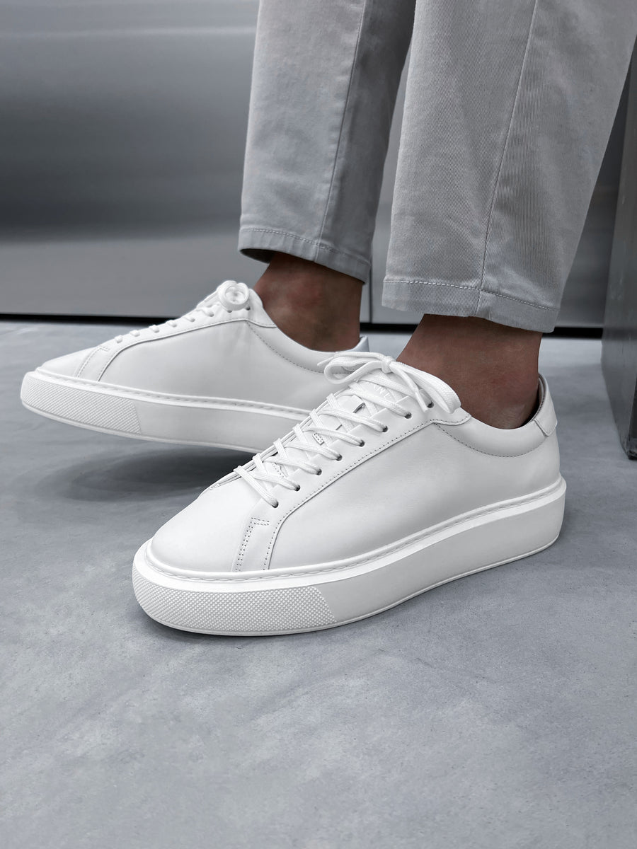 Essential Leather Trainer in White