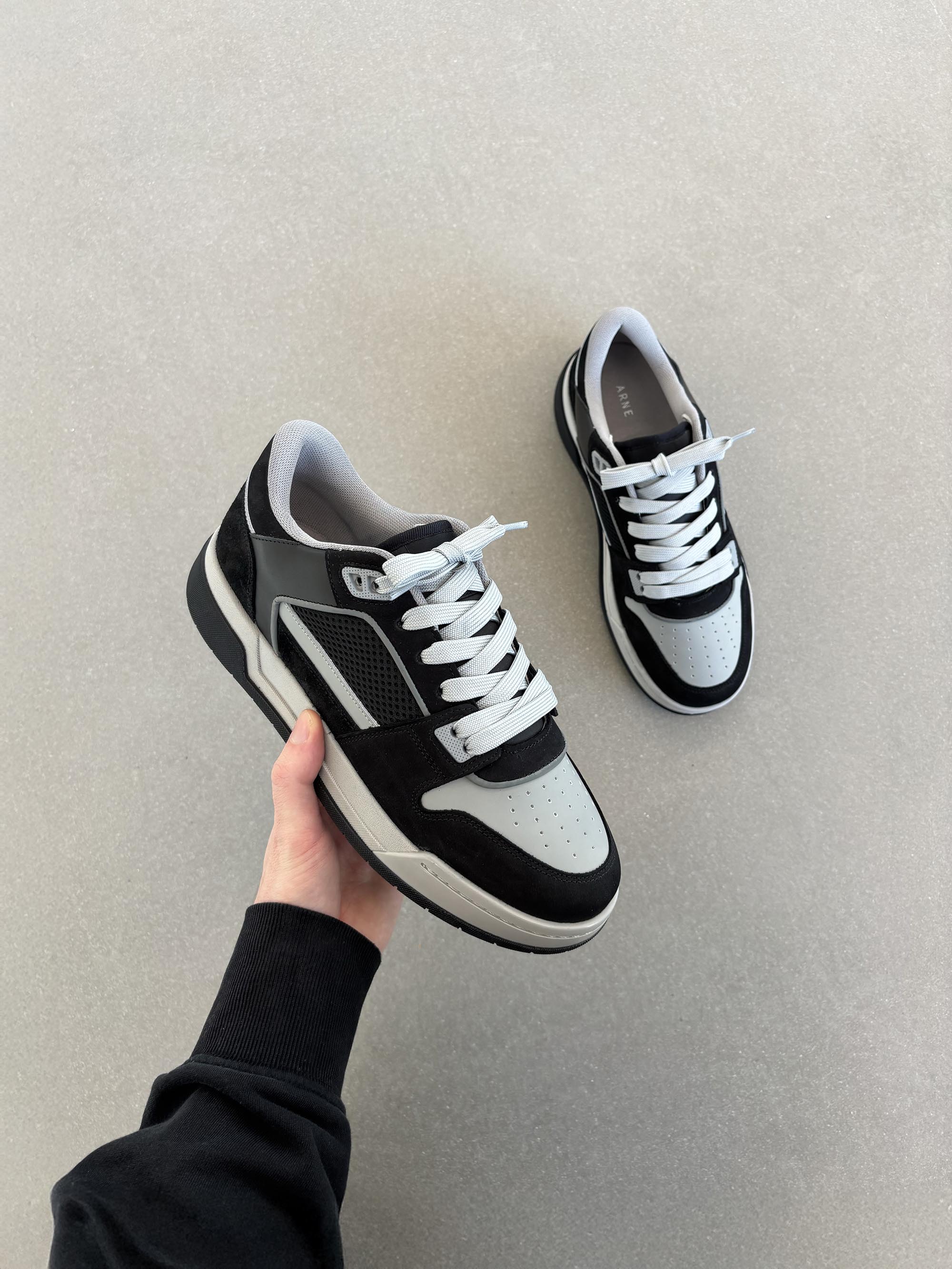 Basket Trainer in Black Grey ARNE UK - Main Image