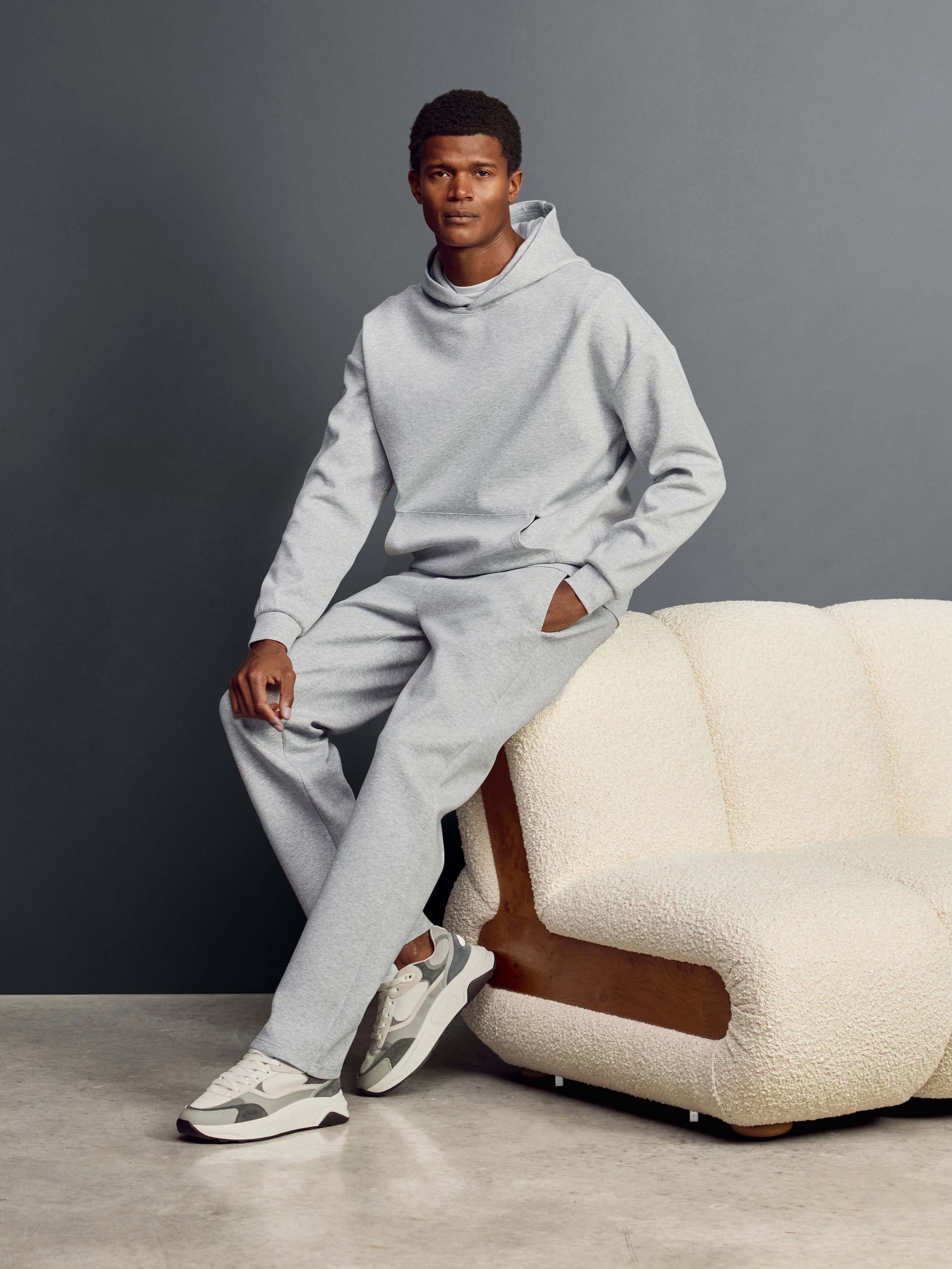 Interlock Jersey Straight Leg Jogger in Marl Grey