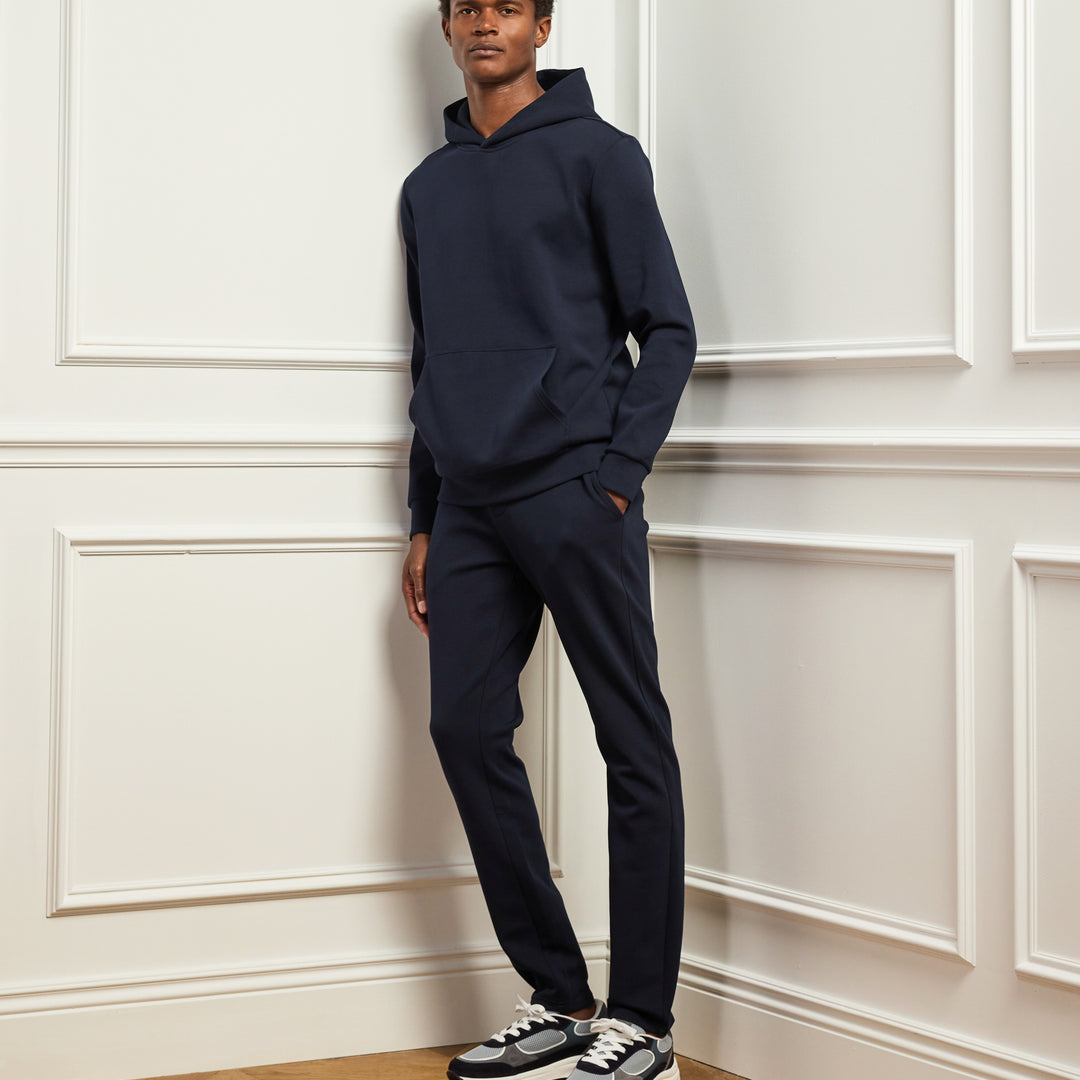 Interlock Jersey Essential Hoodie in Navy