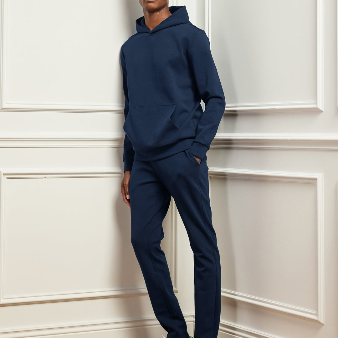 Interlock Jersey Essential Hoodie in Navy