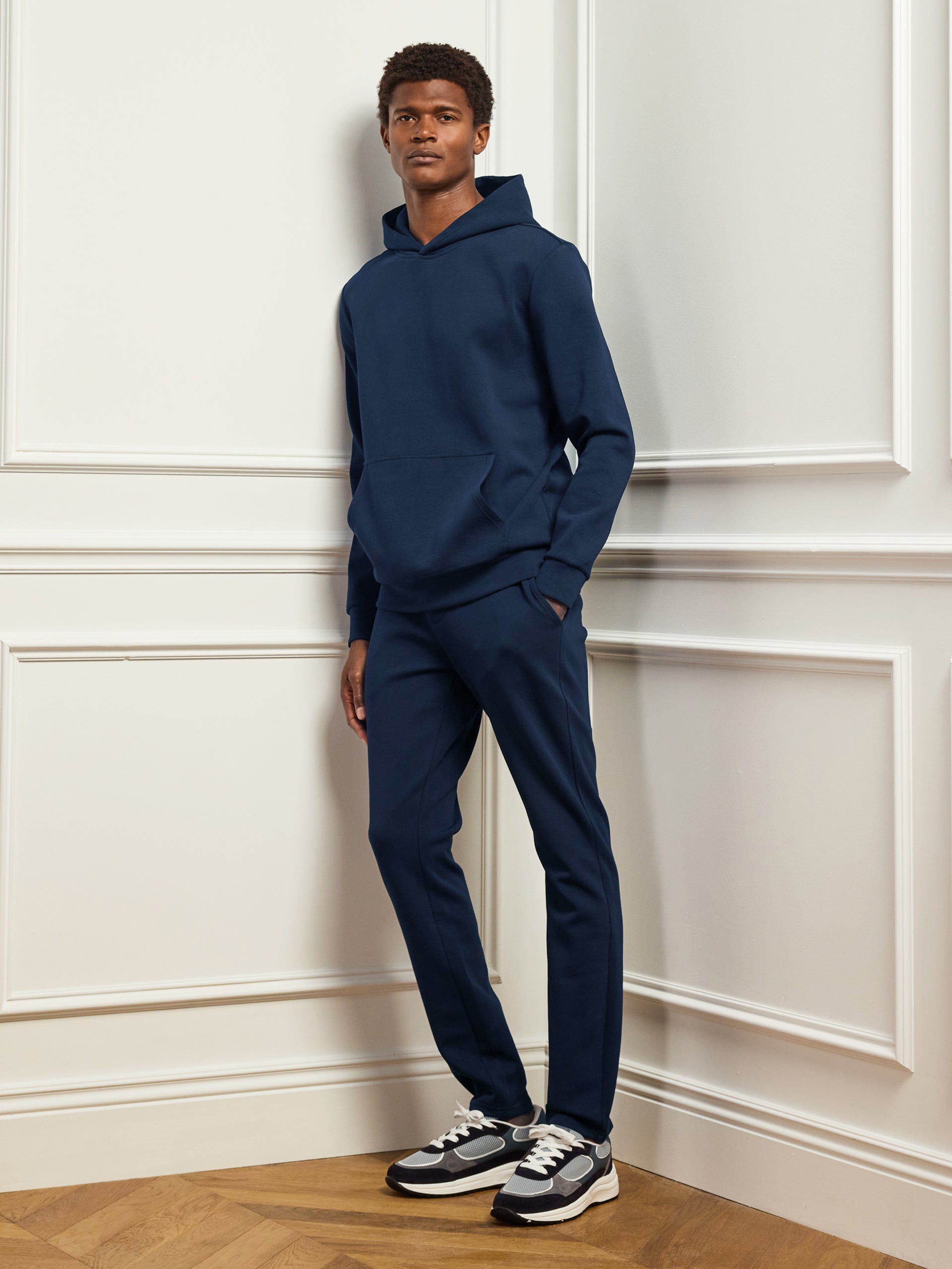 Interlock Jersey Essential Hoodie in Navy