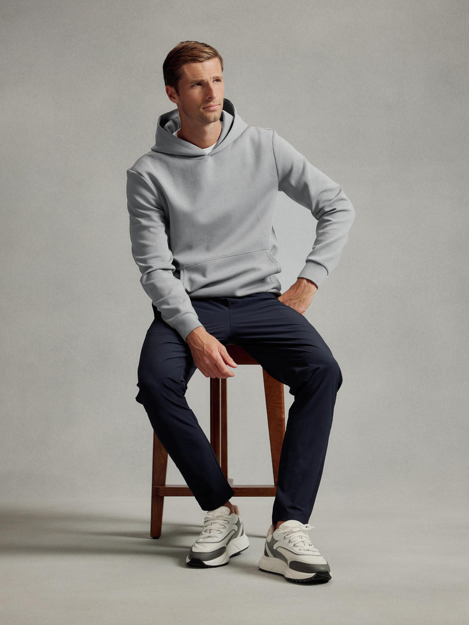 Interlock Jersey Essential Hoodie in Grey