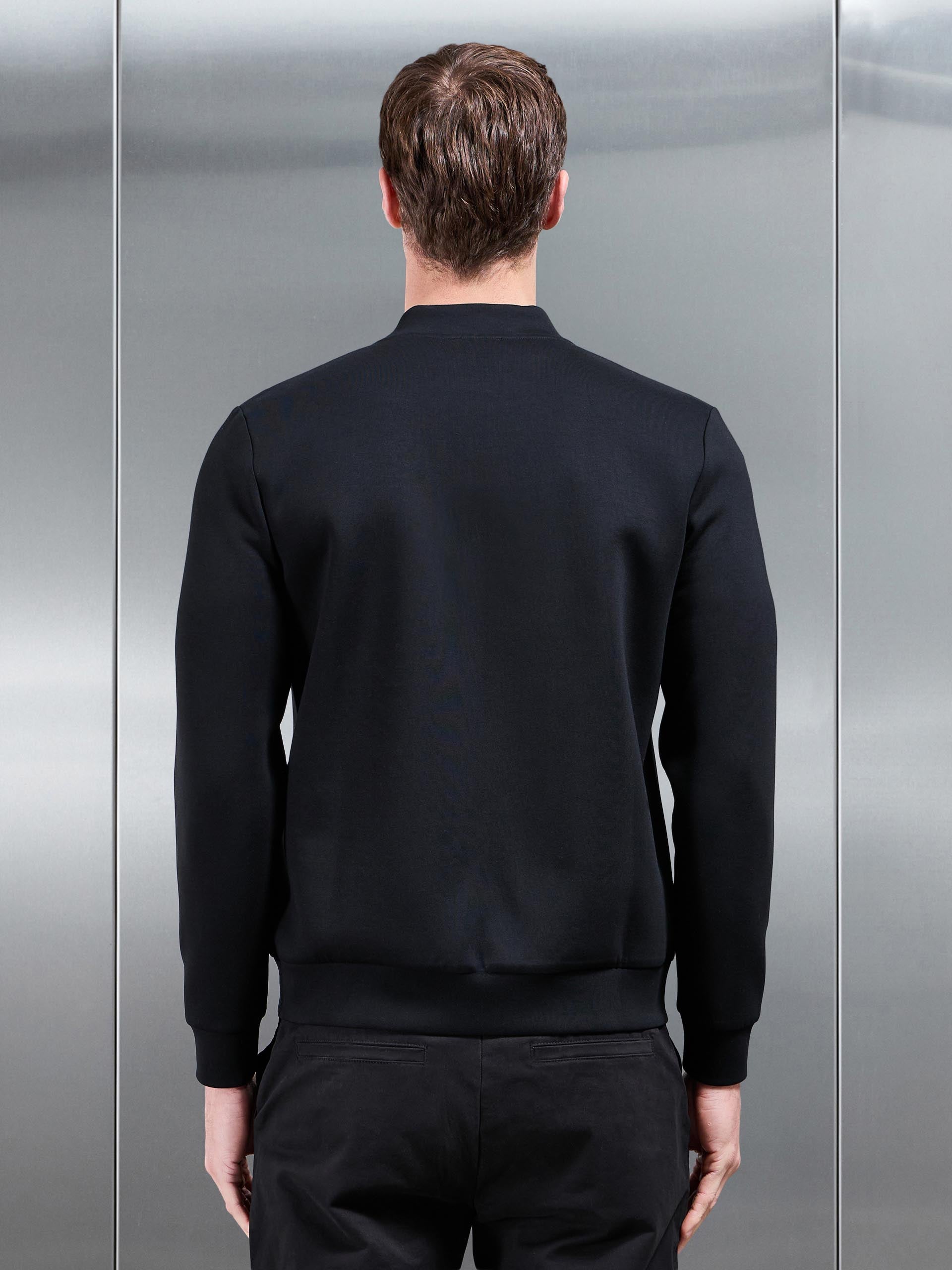 Interlock Jersey Bomber Jacket in Black