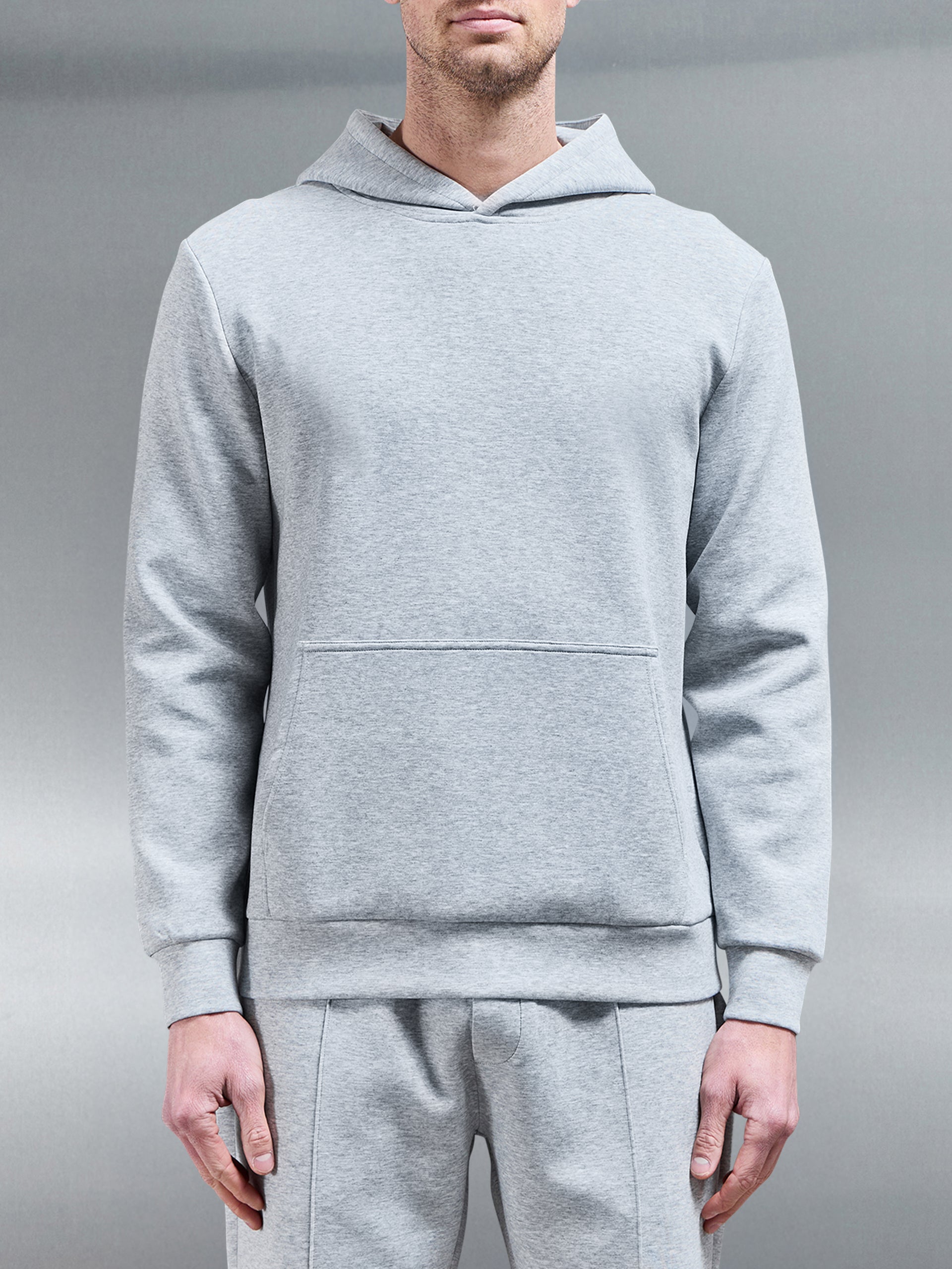 Interlock Jersey Essential Hoodie in Marl Grey