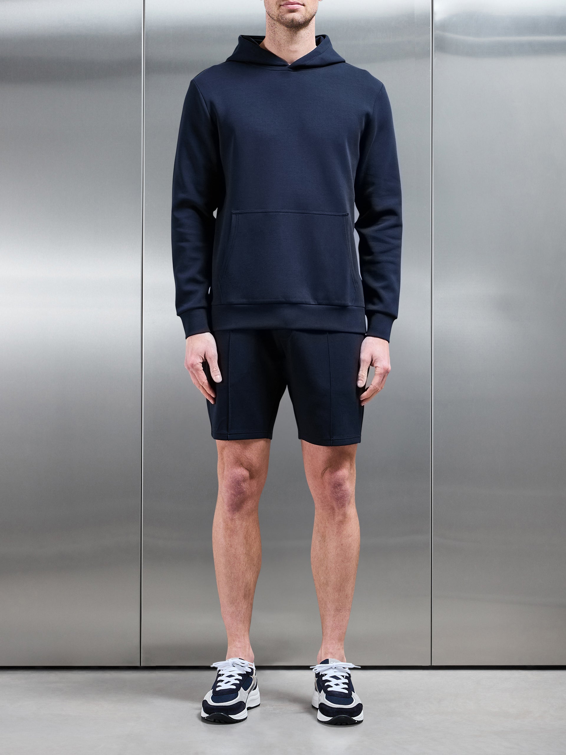 Interlock Jersey Essential Hoodie in Navy