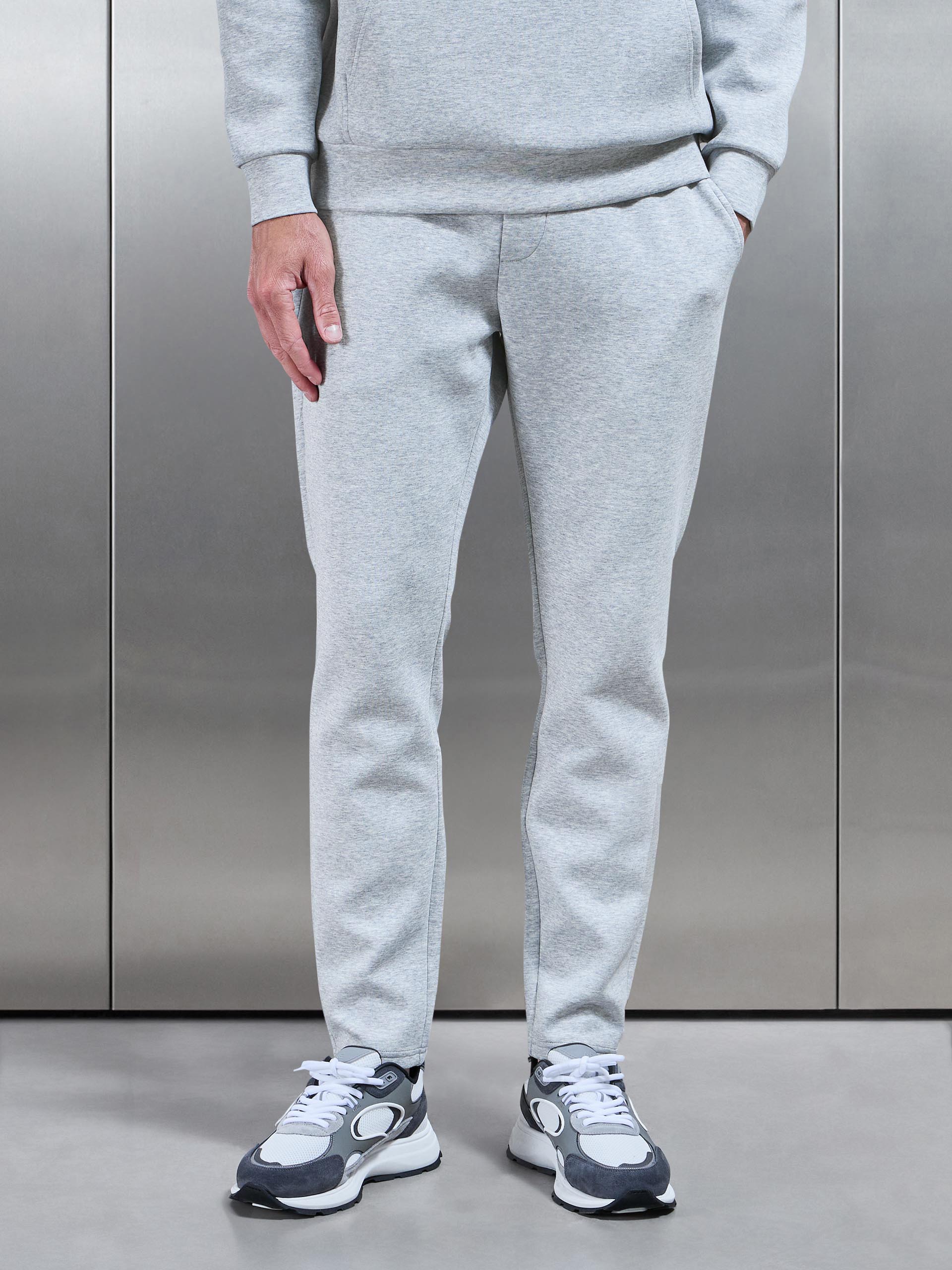 Interlock Jersey Essential Jogger in Marl Grey