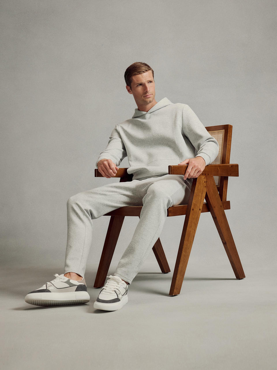 Interlock Jersey Essential Jogger in Marl Grey
