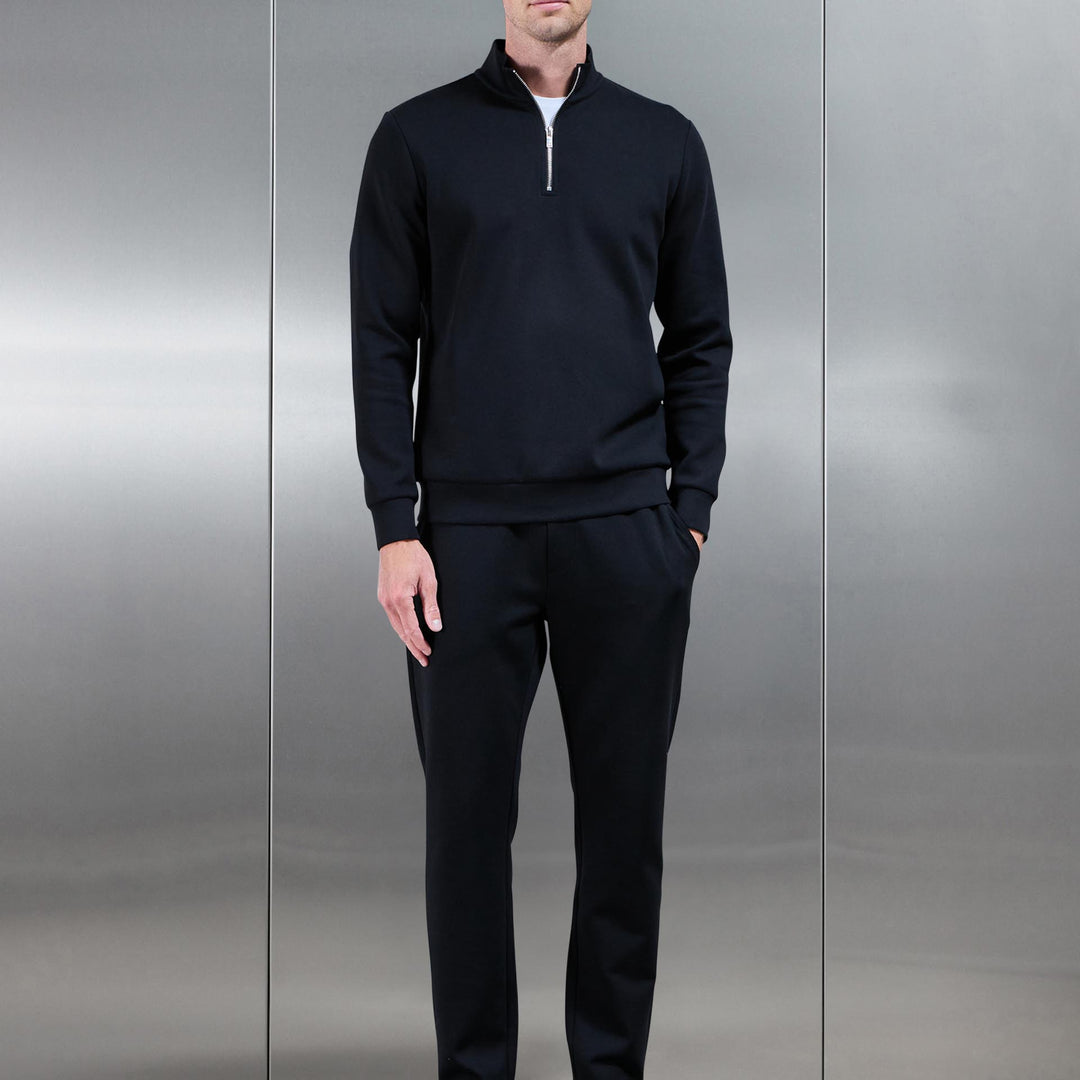 Interlock Jersey Half Zip in Black