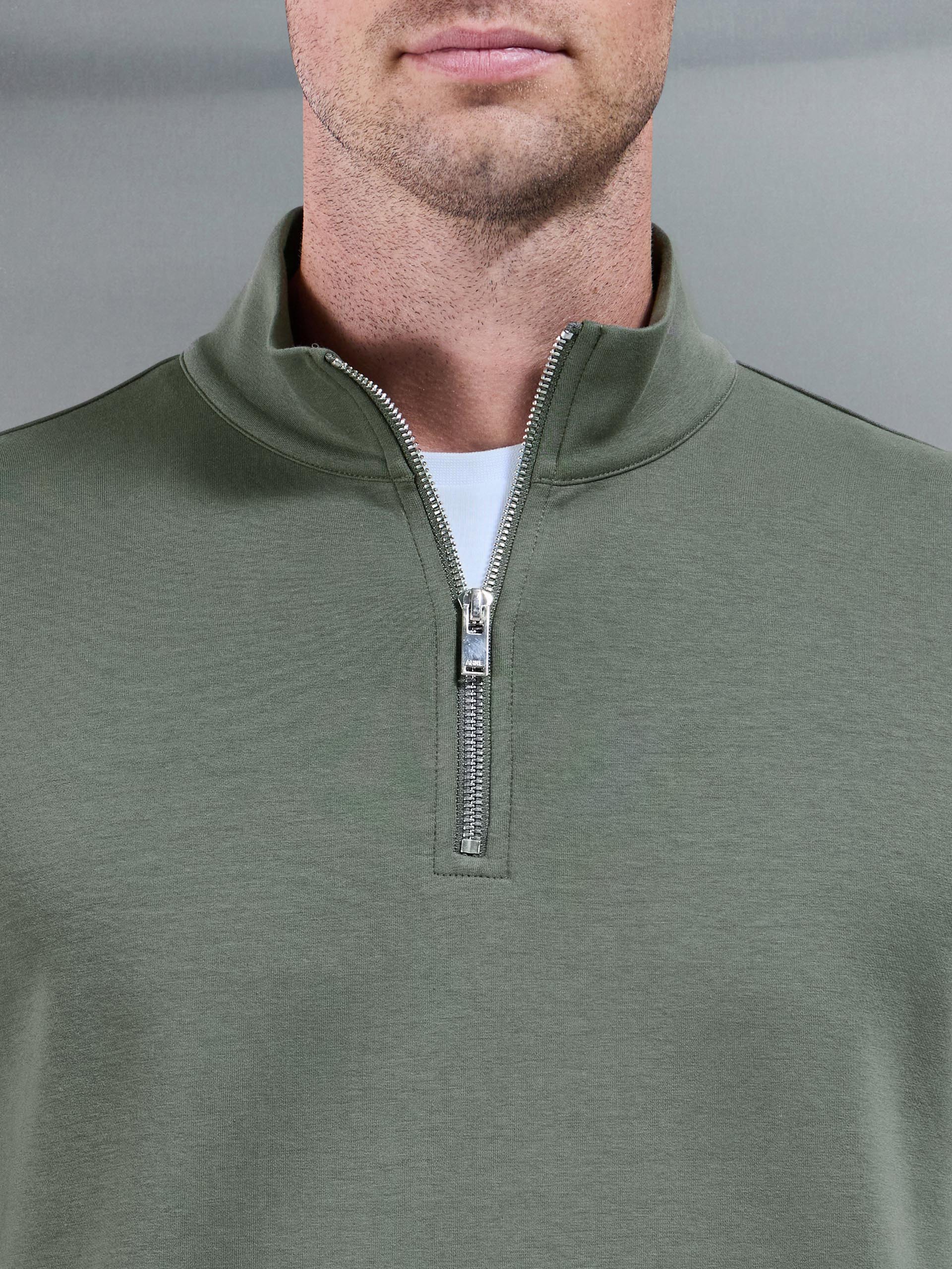 Interlock Jersey Half Zip in Sage