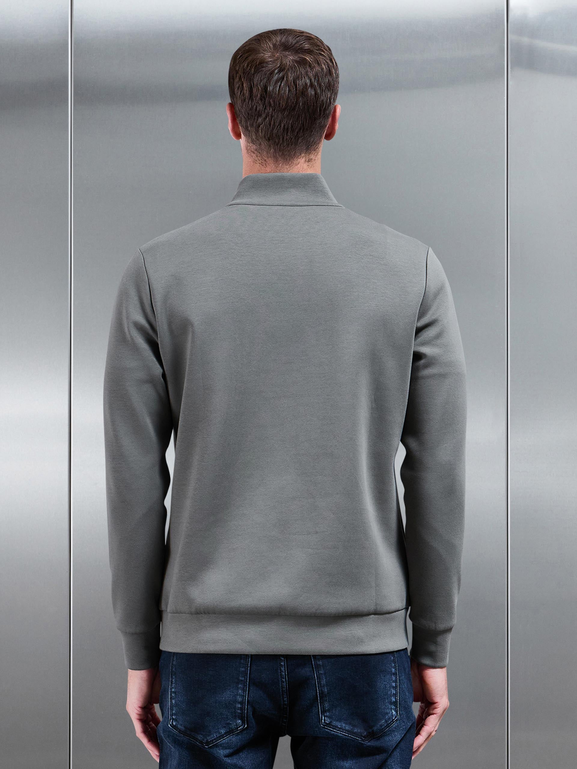Interlock Jersey Half Zip in Sage