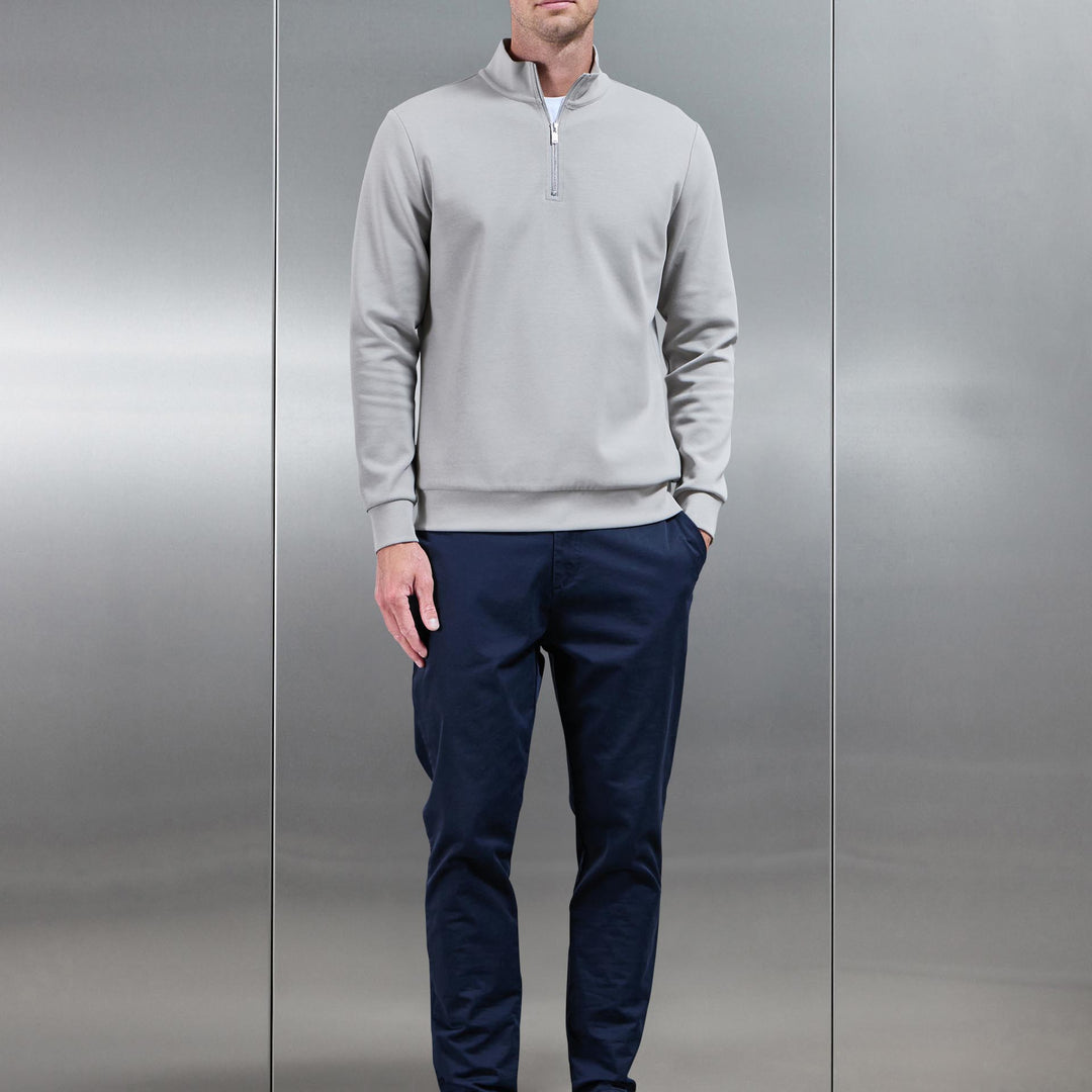 Interlock Jersey Half Zip in Stone
