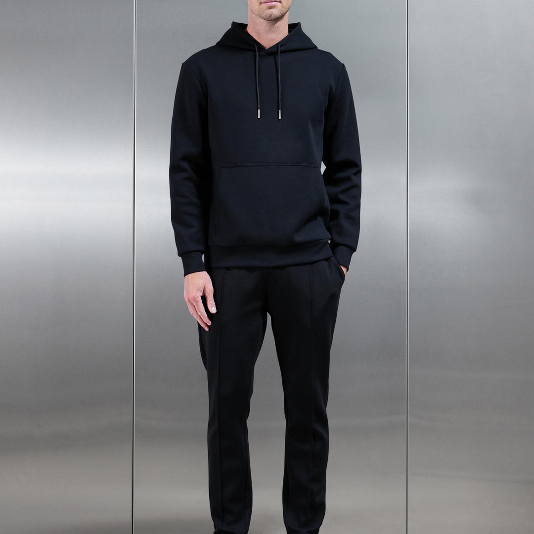 Interlock Jersey Hoodie in Black