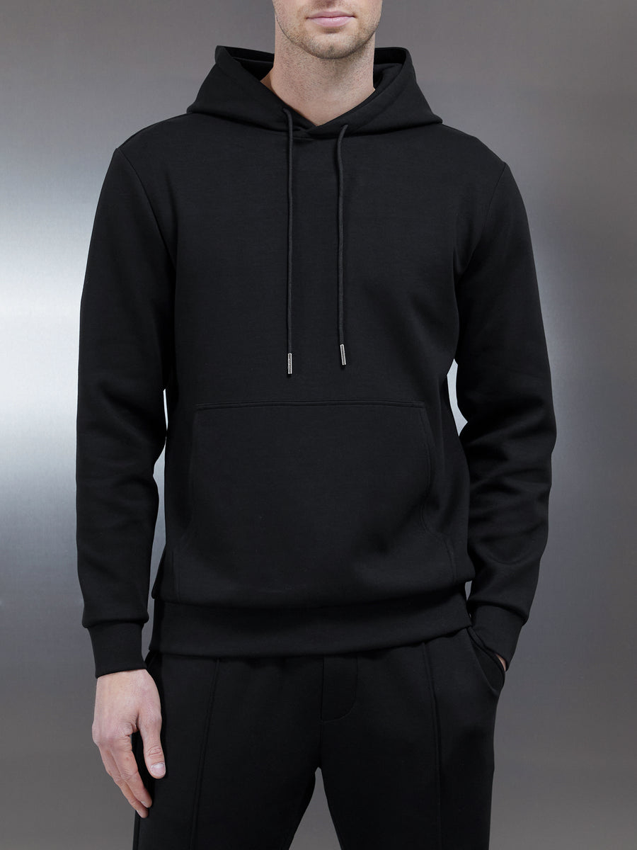 Interlock Jersey Hoodie in Black