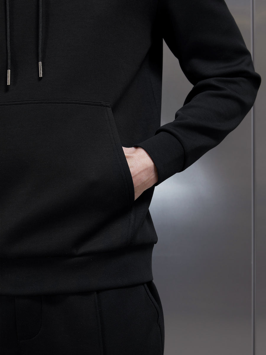 Interlock Jersey Hoodie in Black