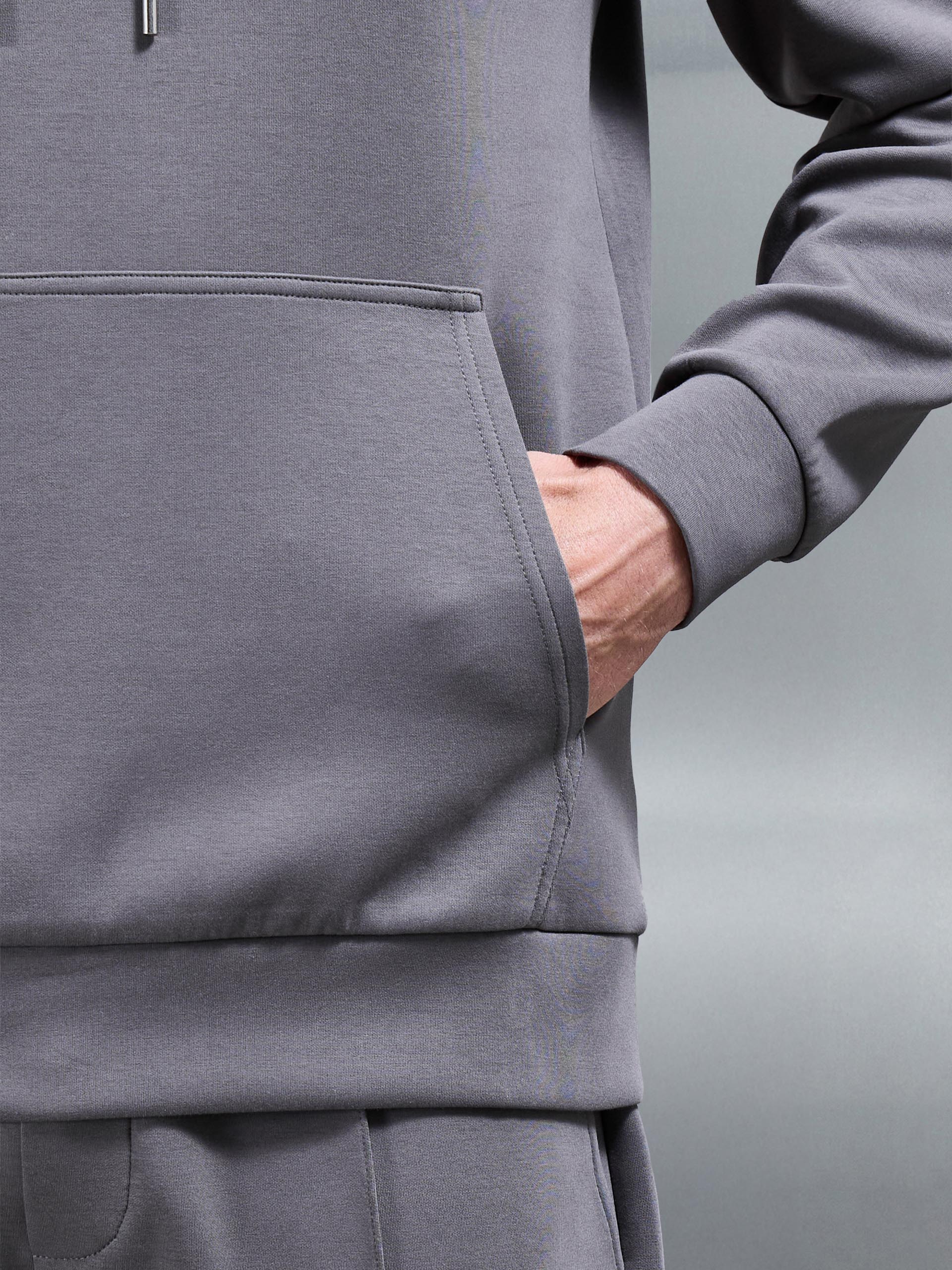 Interlock Jersey Hoodie in Charcoal