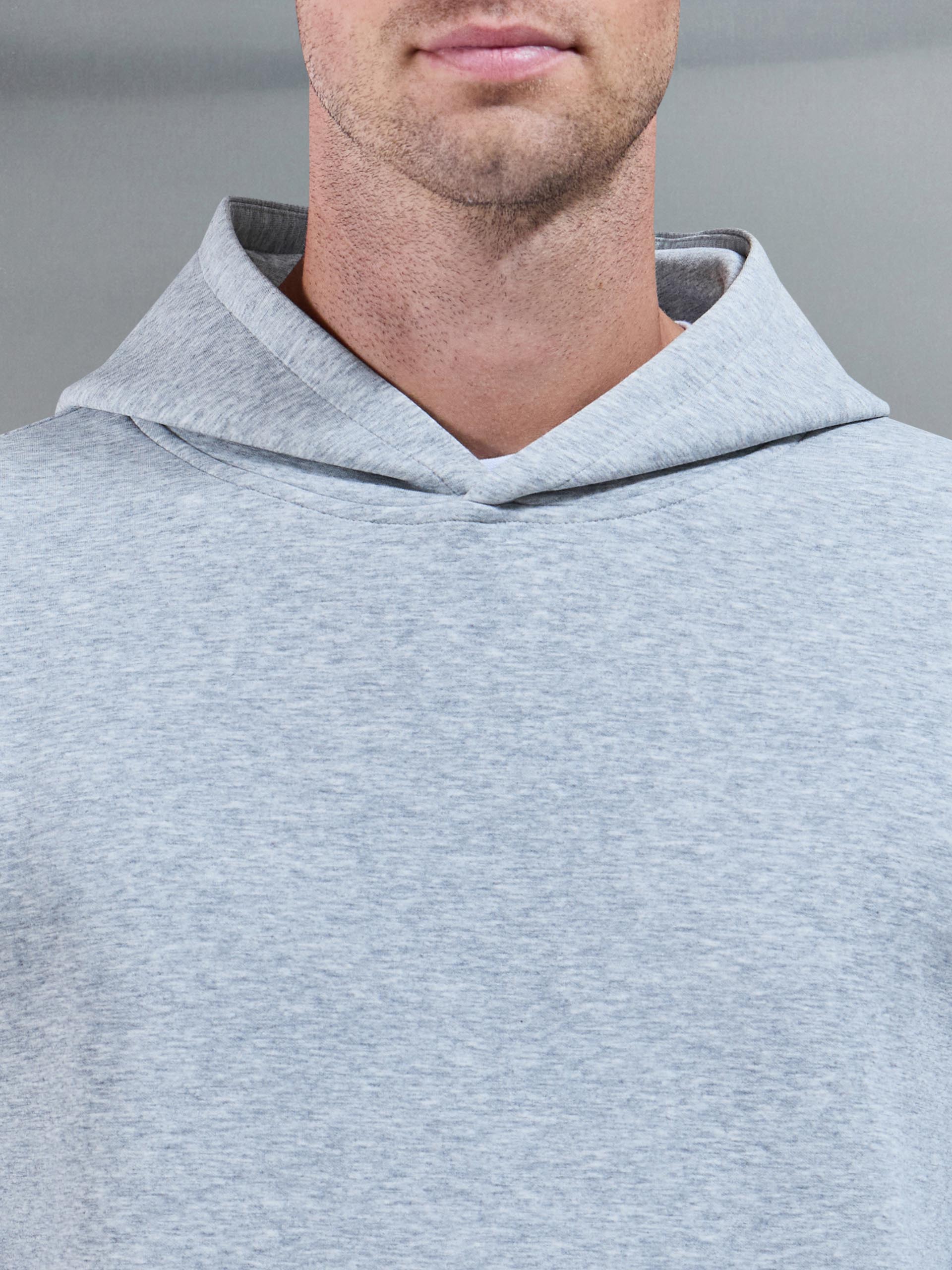 Interlock Jersey Hoodie in Marl Grey