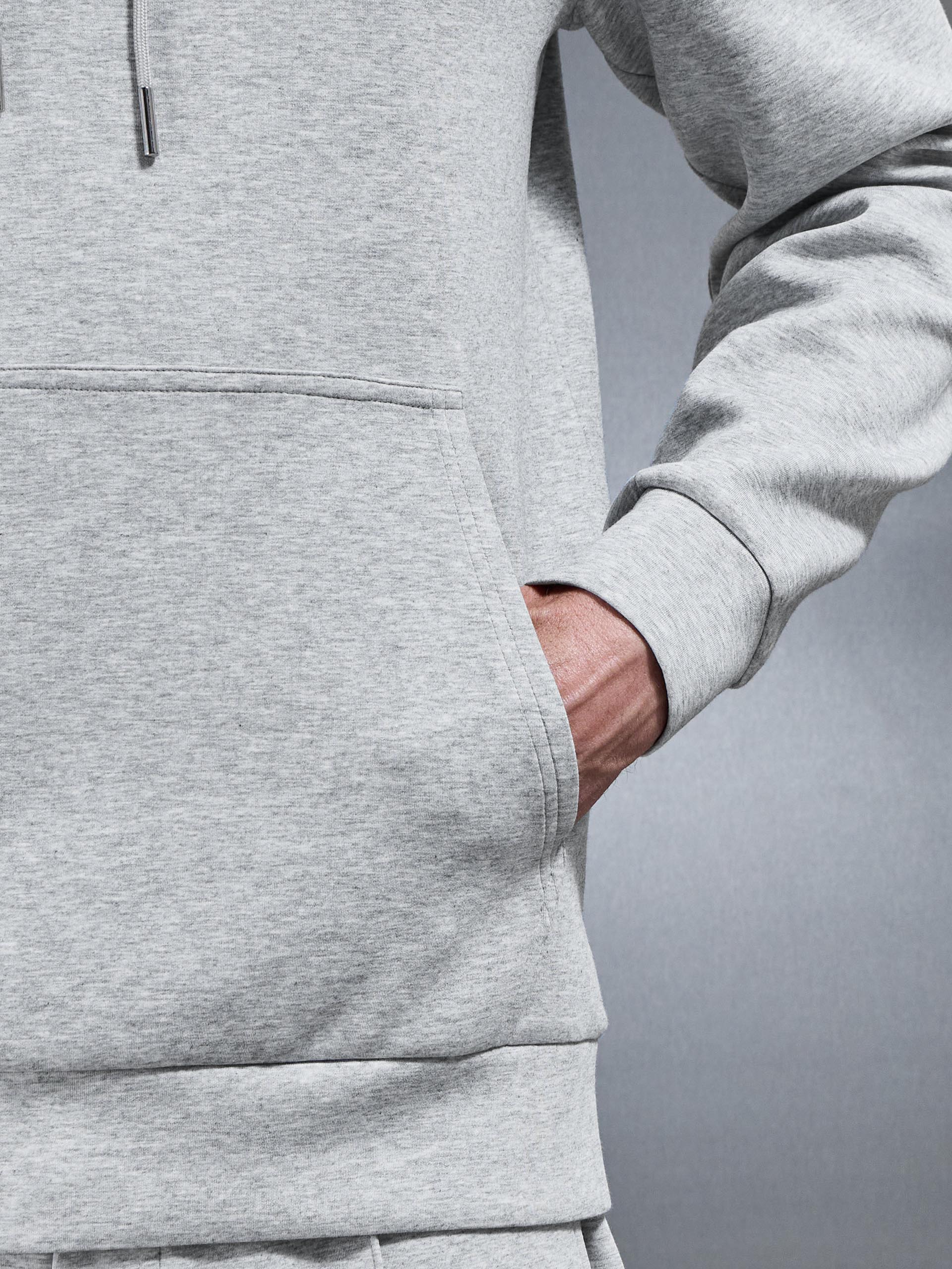 Interlock Jersey Hoodie in Marl Grey