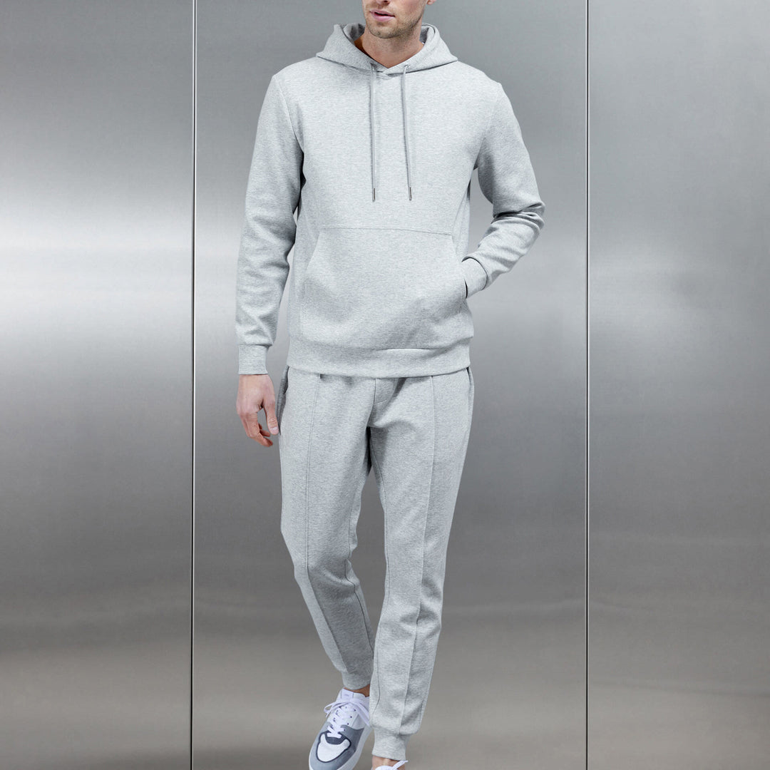 Interlock Jersey Hoodie in Marl Grey
