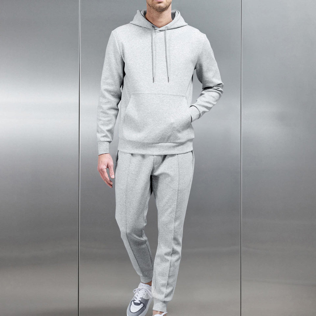 Interlock Jersey Hoodie in Marl Grey