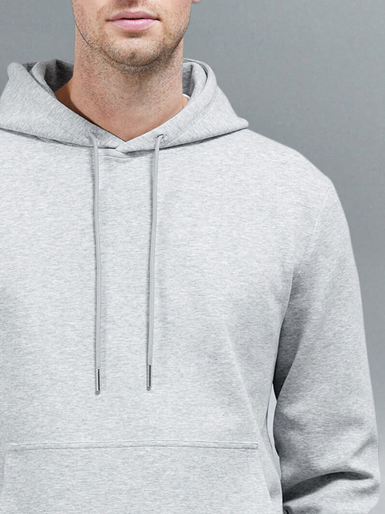 Interlock Jersey Hoodie in Marl Grey