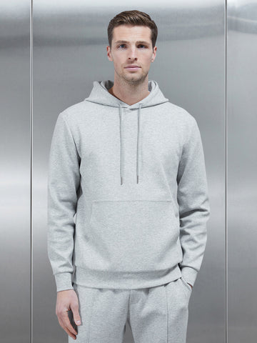 Interlock Jersey Hoodie in Marl Grey