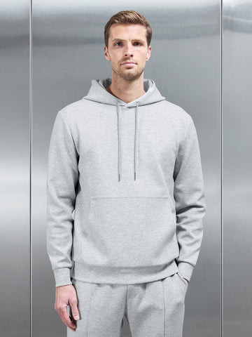 Interlock Jersey Hoodie in Marl Grey