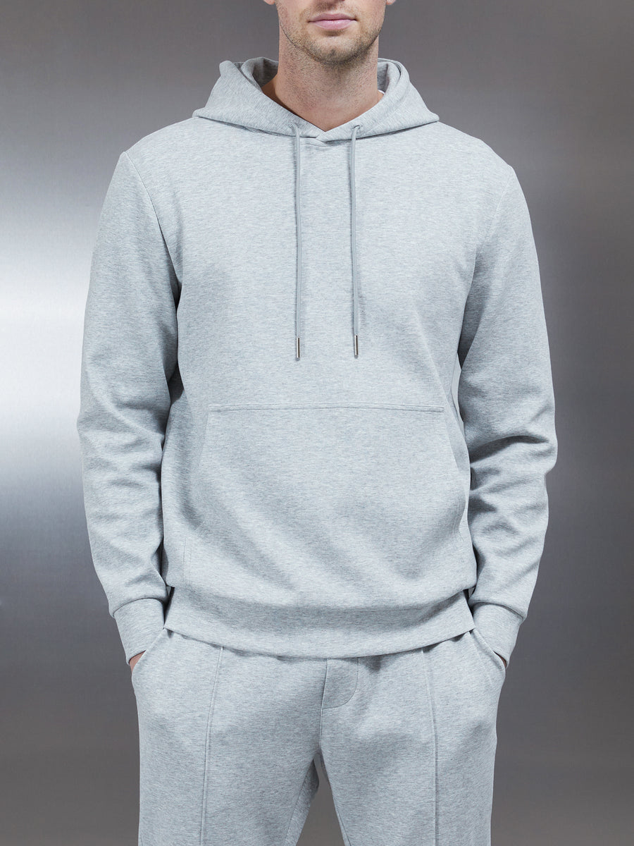 Interlock Jersey Hoodie in Marl Grey