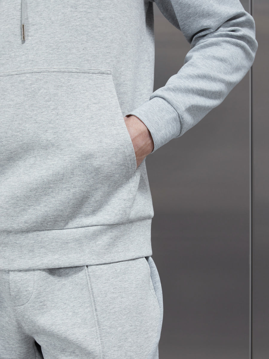 Interlock Jersey Hoodie in Marl Grey