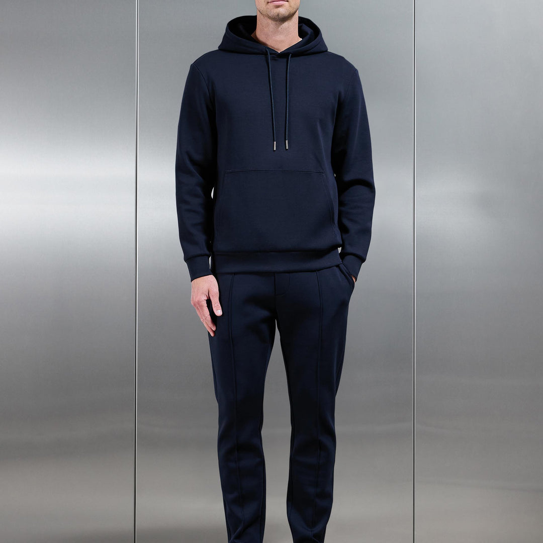 Interlock Jersey Hoodie in Navy