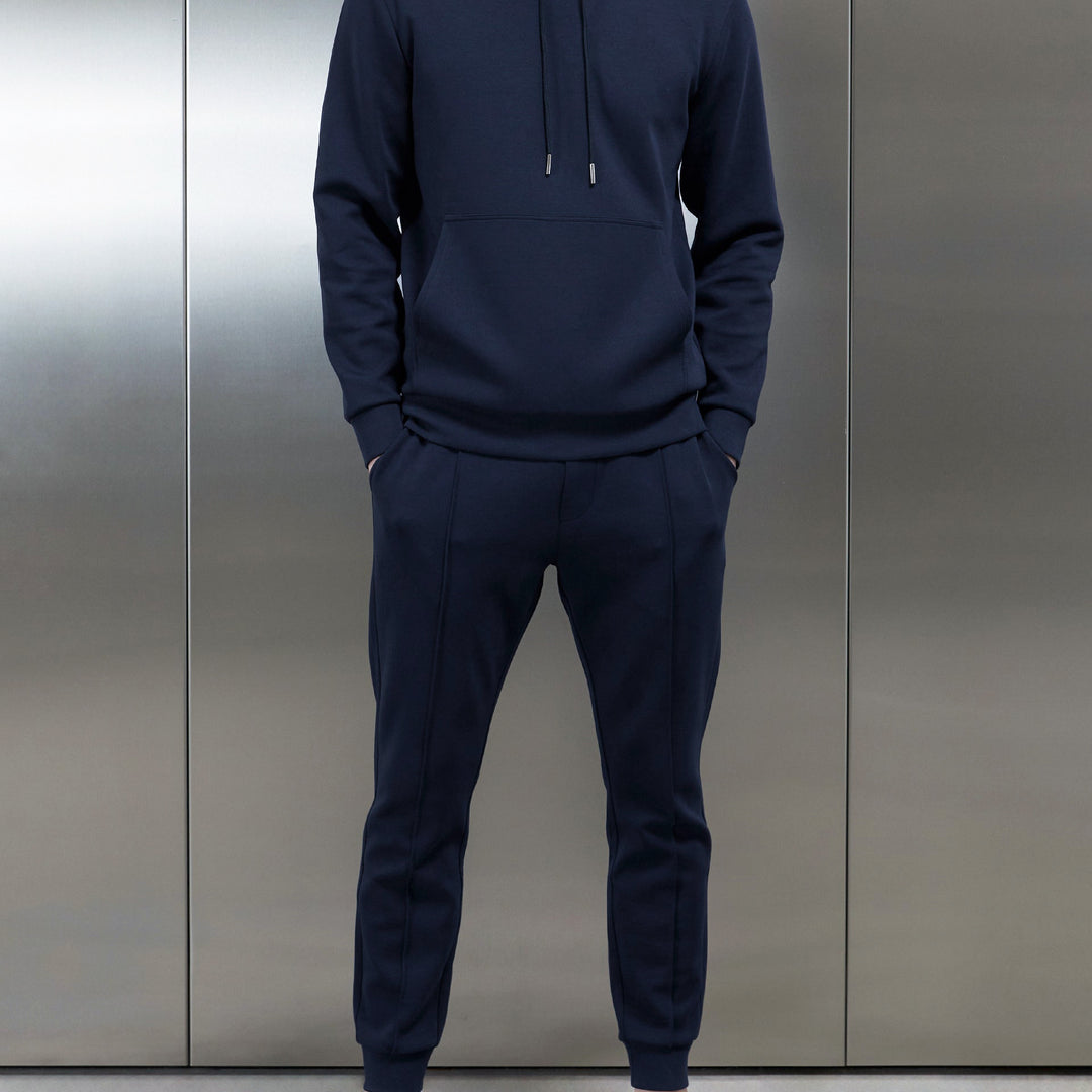 Interlock Jersey Hoodie in Navy