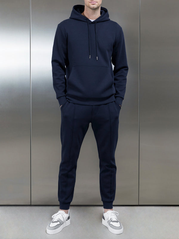 Interlock Jersey Hoodie in Navy