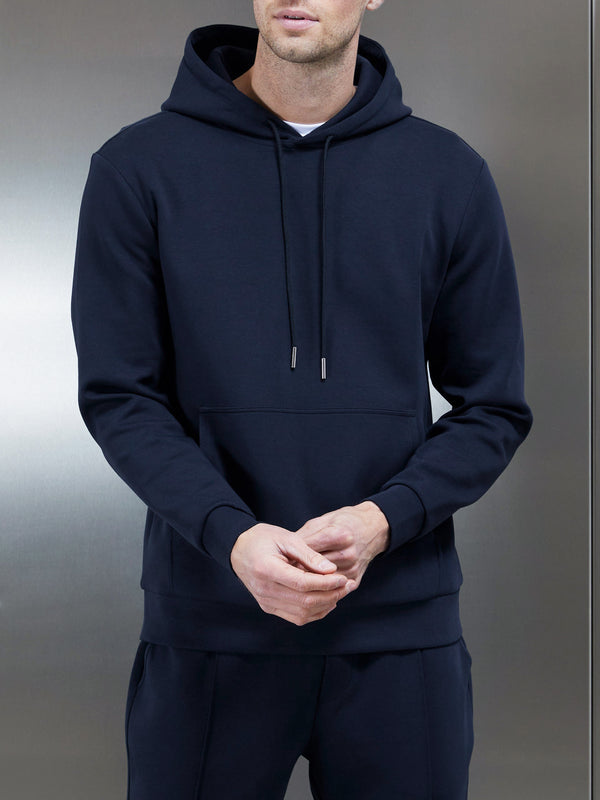 Interlock Jersey Hoodie in Navy