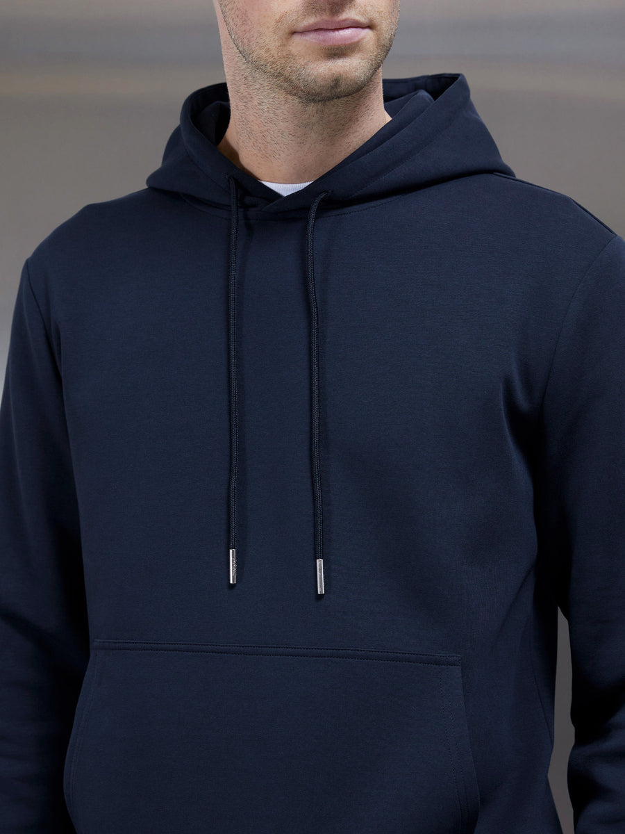 Interlock Jersey Hoodie in Navy