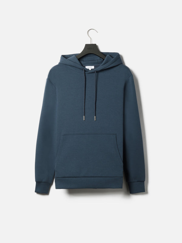 Interlock Jersey Hoodie in Steel Blue