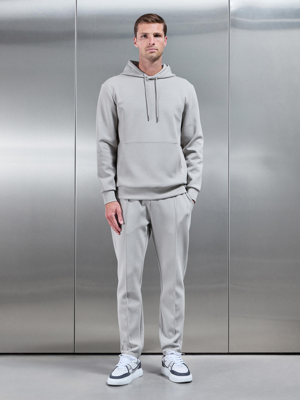 Interlock Jersey Hoodie in Stone