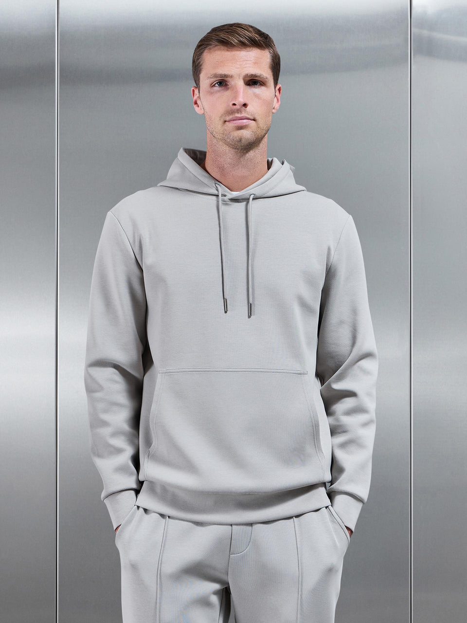 Interlock Jersey Hoodie in Stone
