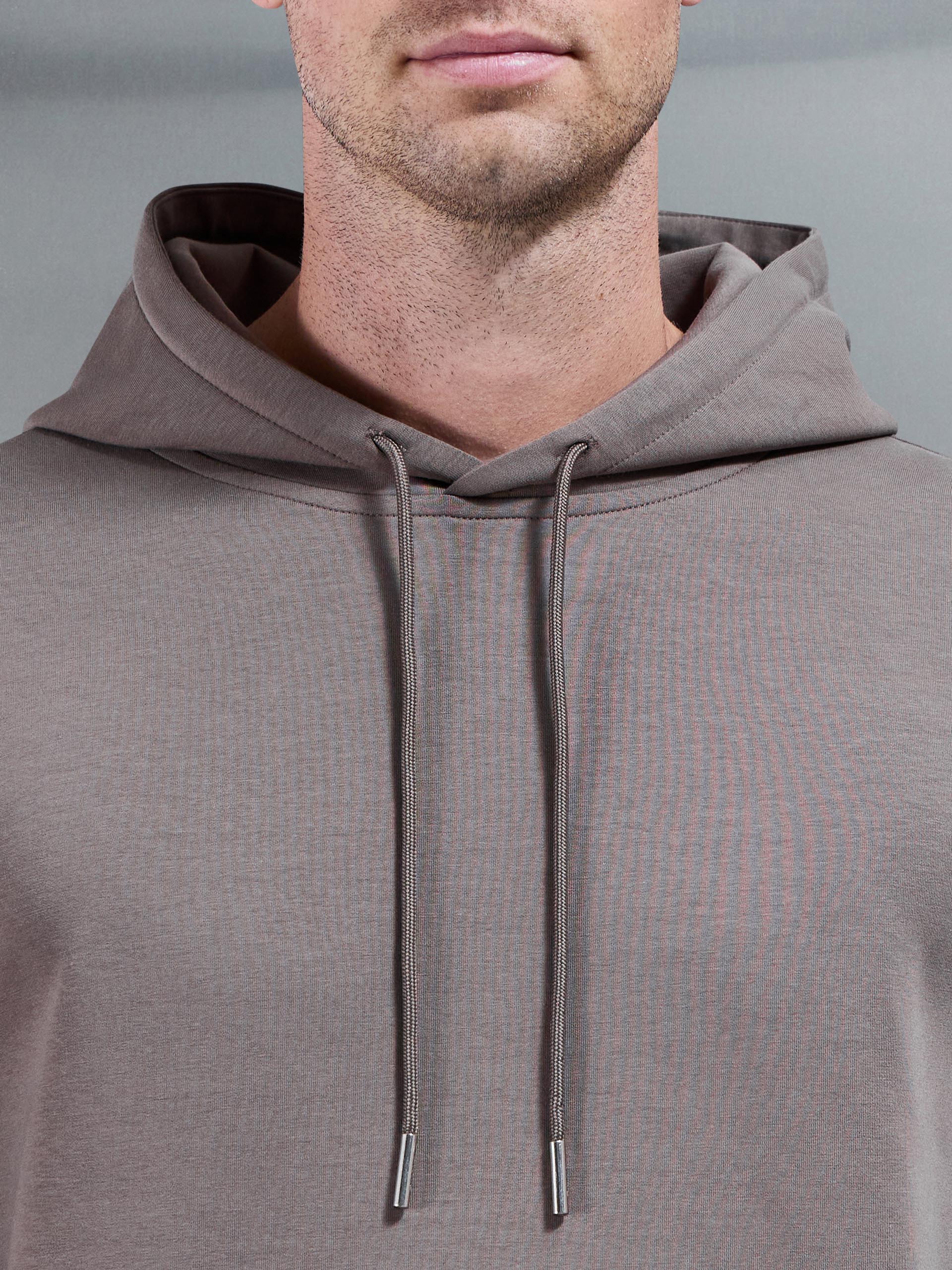 Interlock Jersey Hoodie in Taupe
