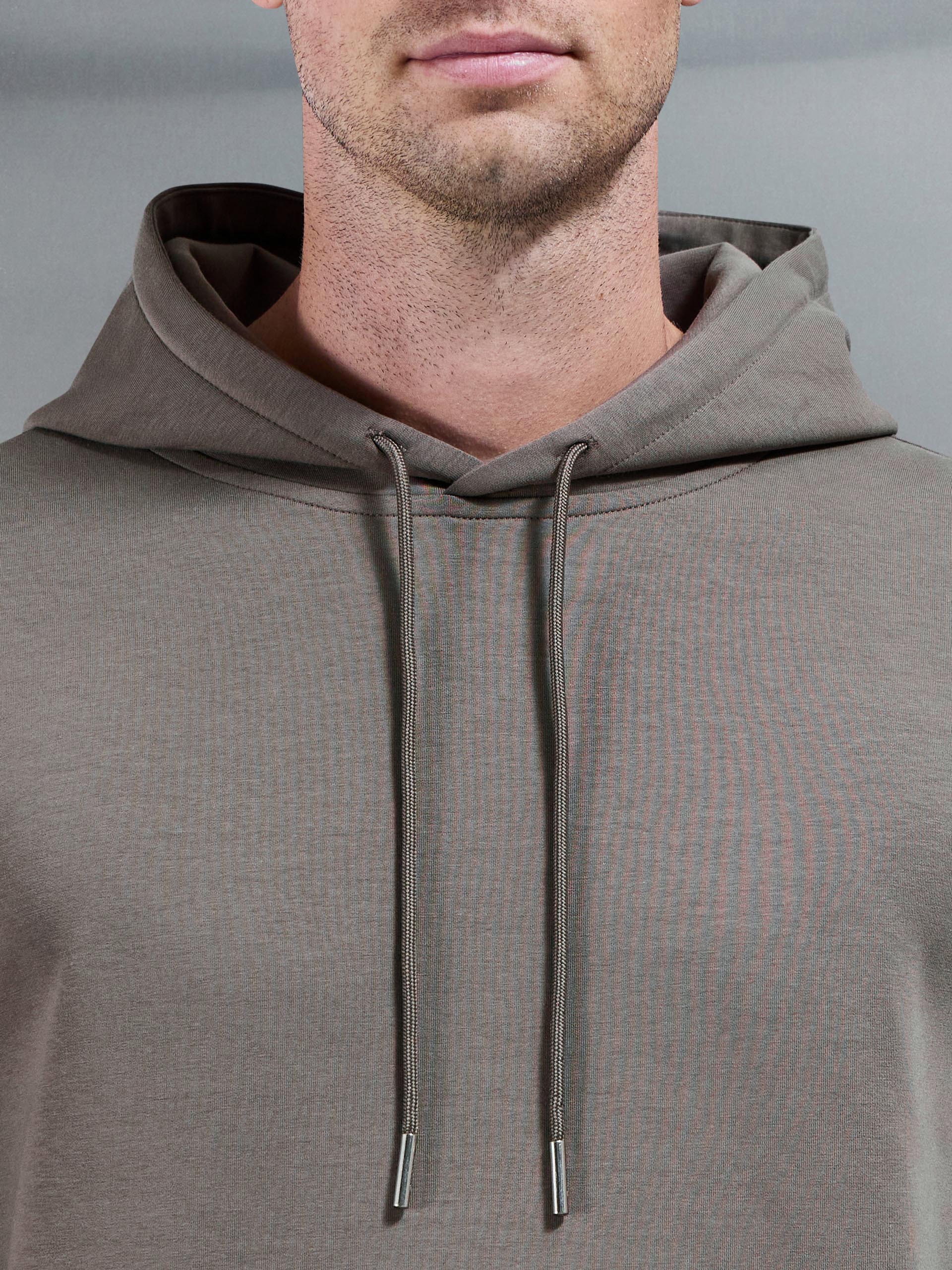 Interlock Jersey Hoodie in Taupe