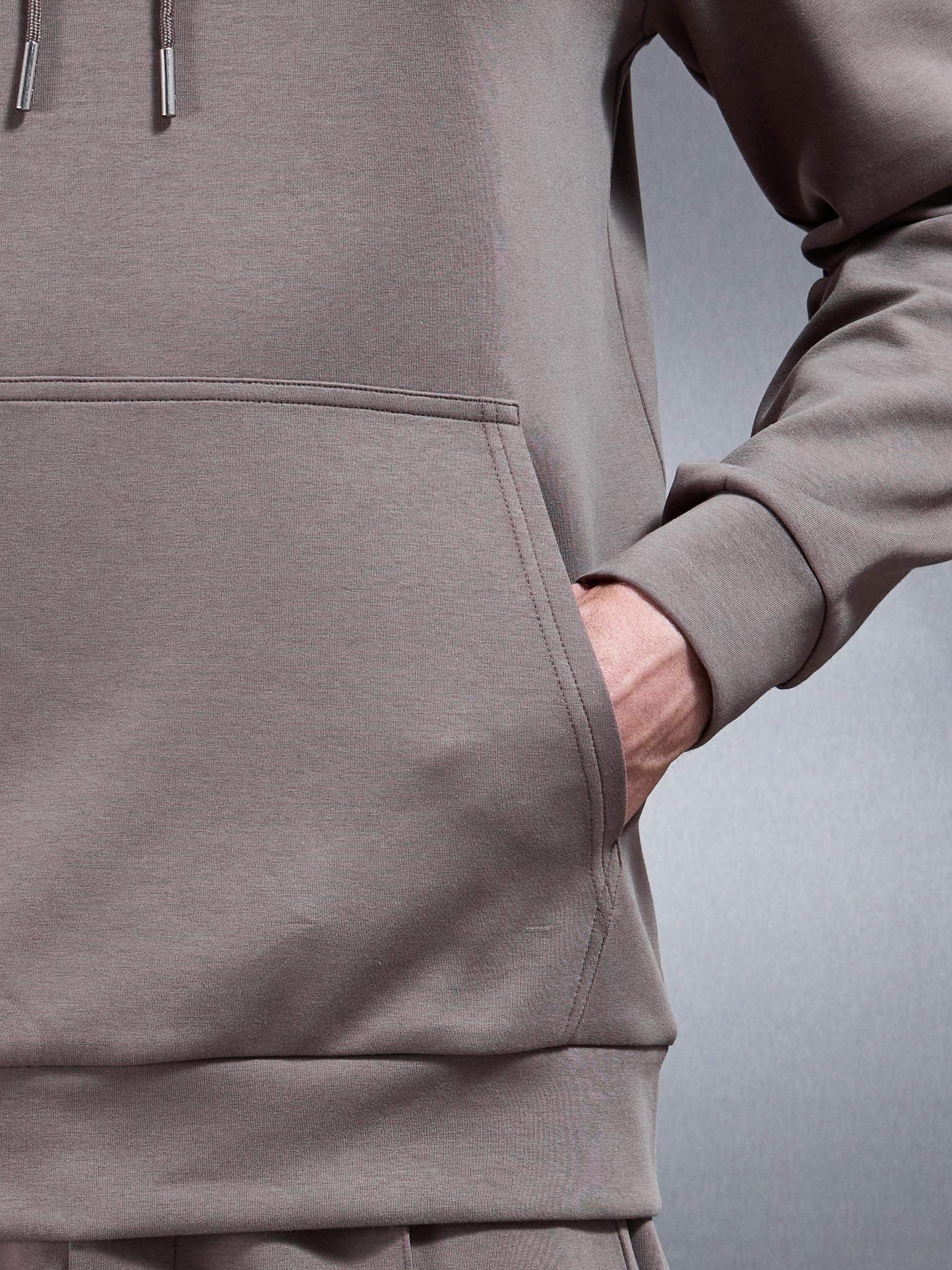 Interlock Jersey Hoodie in Taupe