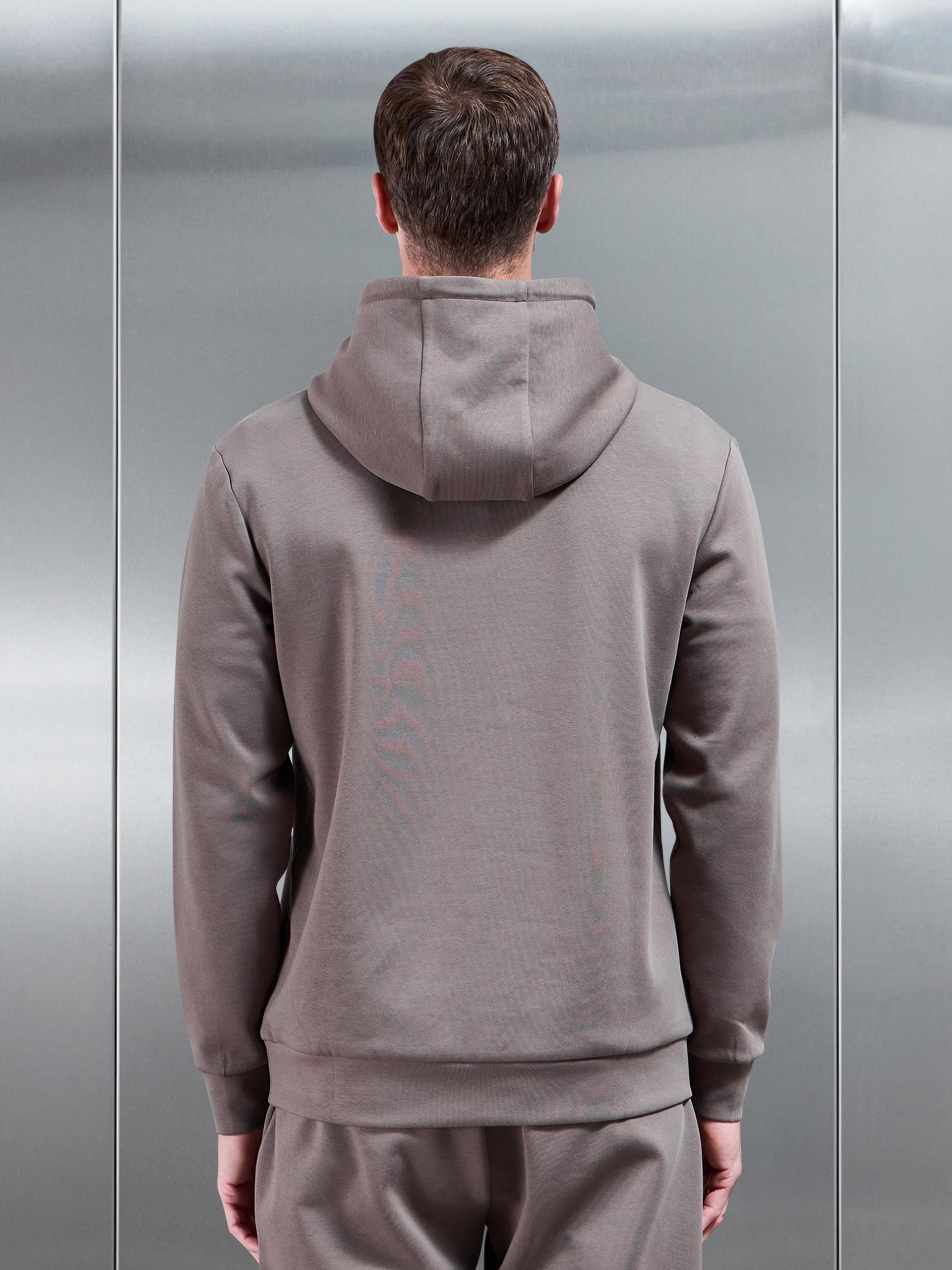 Interlock Jersey Hoodie in Taupe