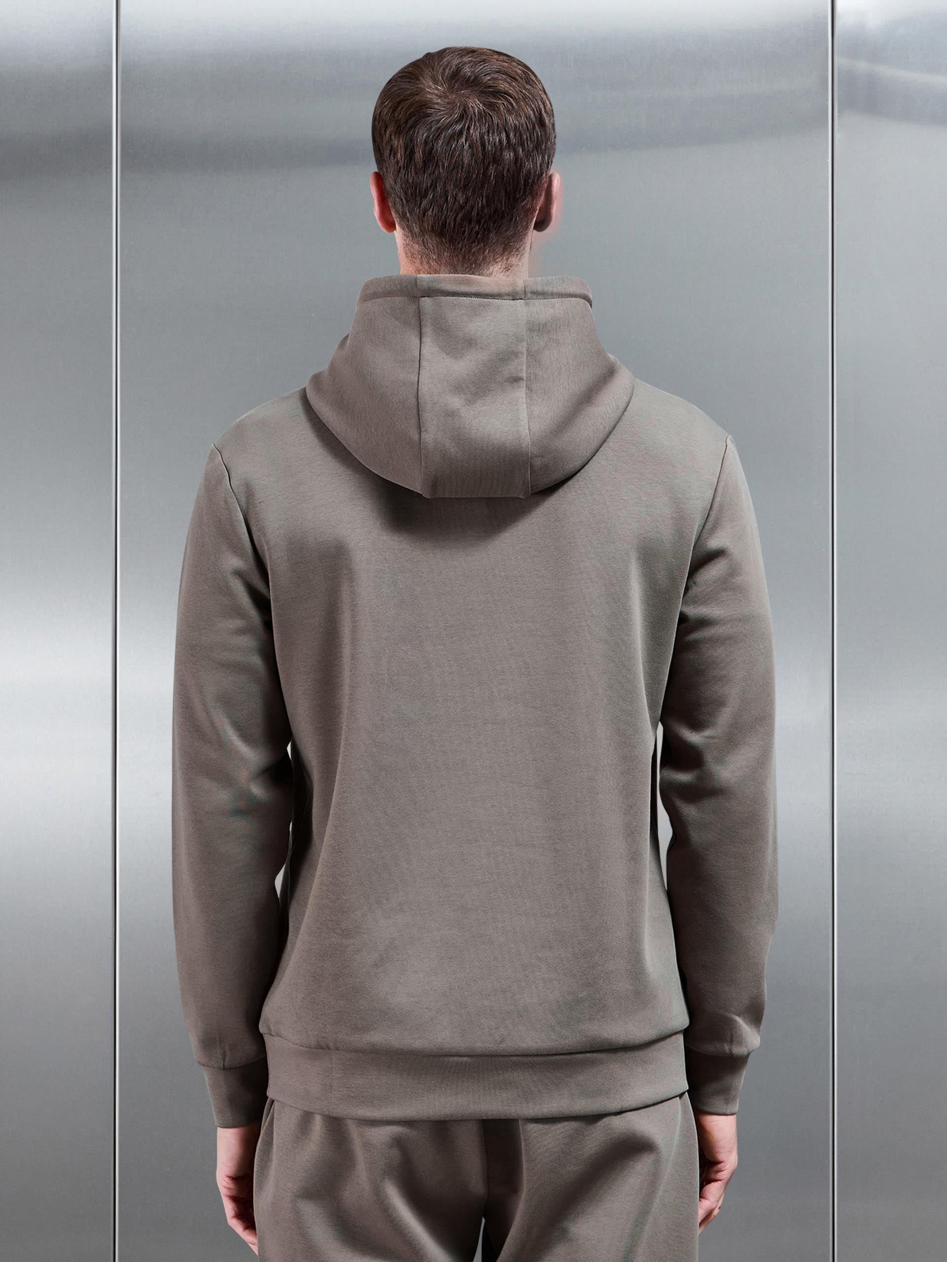 Interlock Jersey Hoodie in Taupe