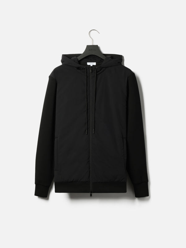 Interlock Jersey Hybrid Windbreaker in Black